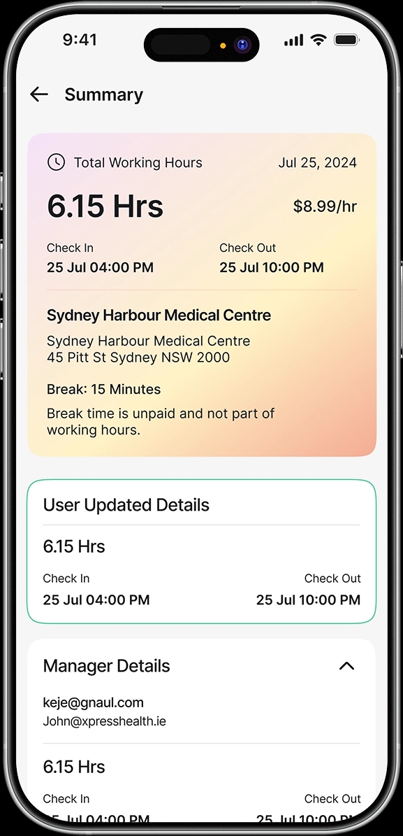 Time Sheet Feature